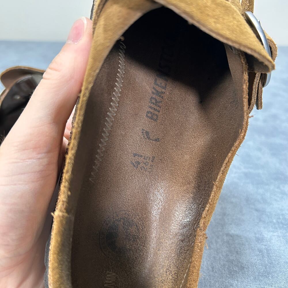 Birkenstock Buckley Suede Leather Clogs Mules Mocha Brown EU 41 Womens 10 - Picture 6 of 8